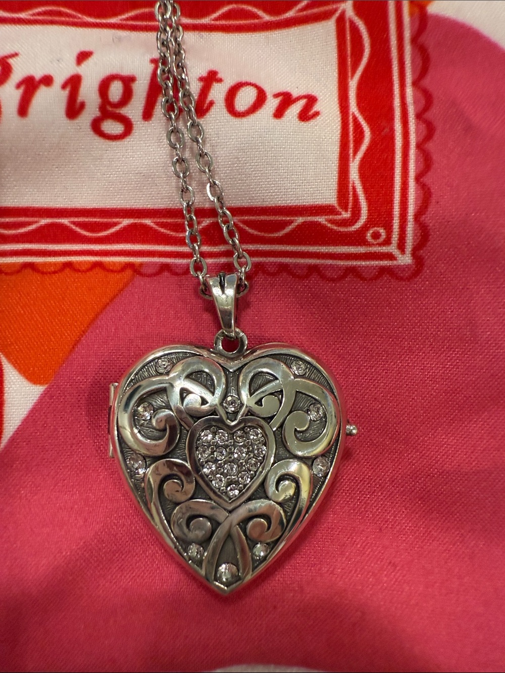 Brighton Sweet Memory Silver Heart Locket Necklace with Photo Frame